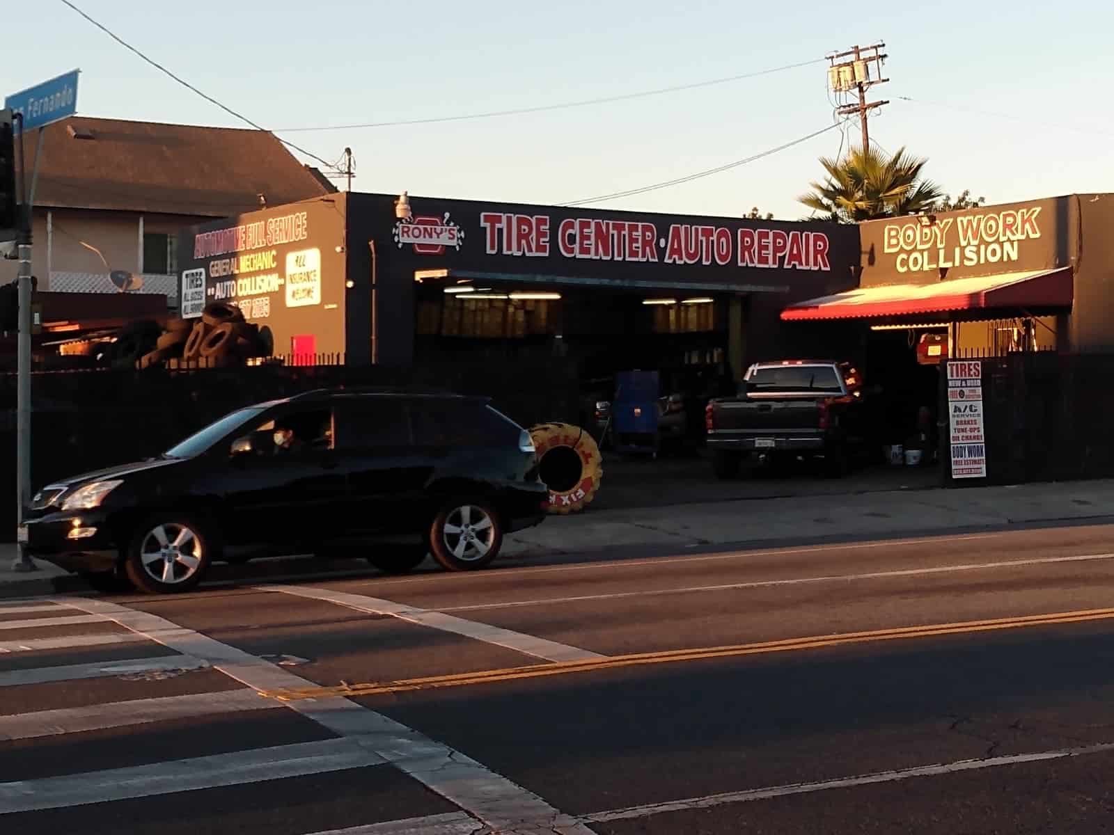 Auto repair and tire services at Rony's Tire Center in the About Us section. Expert tire and collisi.